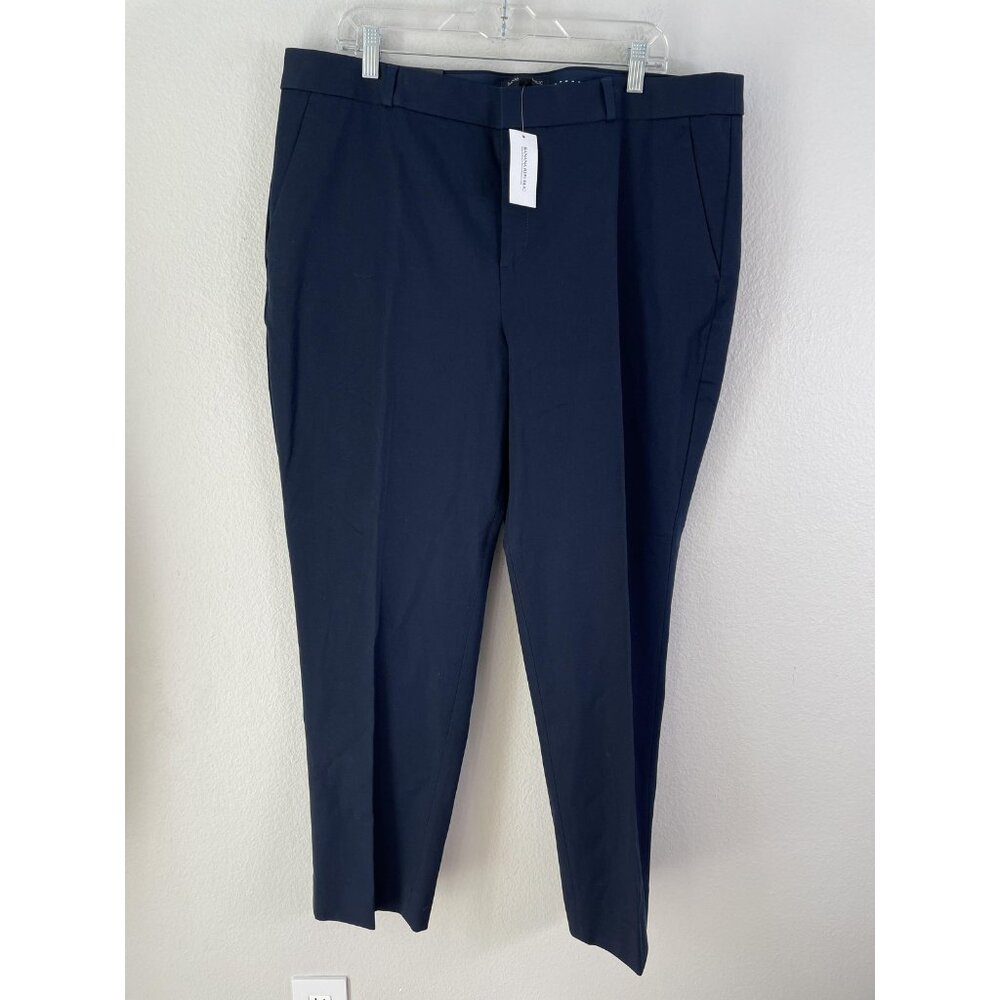 Banana Republic‎ Pants Womens 18L Blue Avery Mid Rise Straight Ankle Dress Work